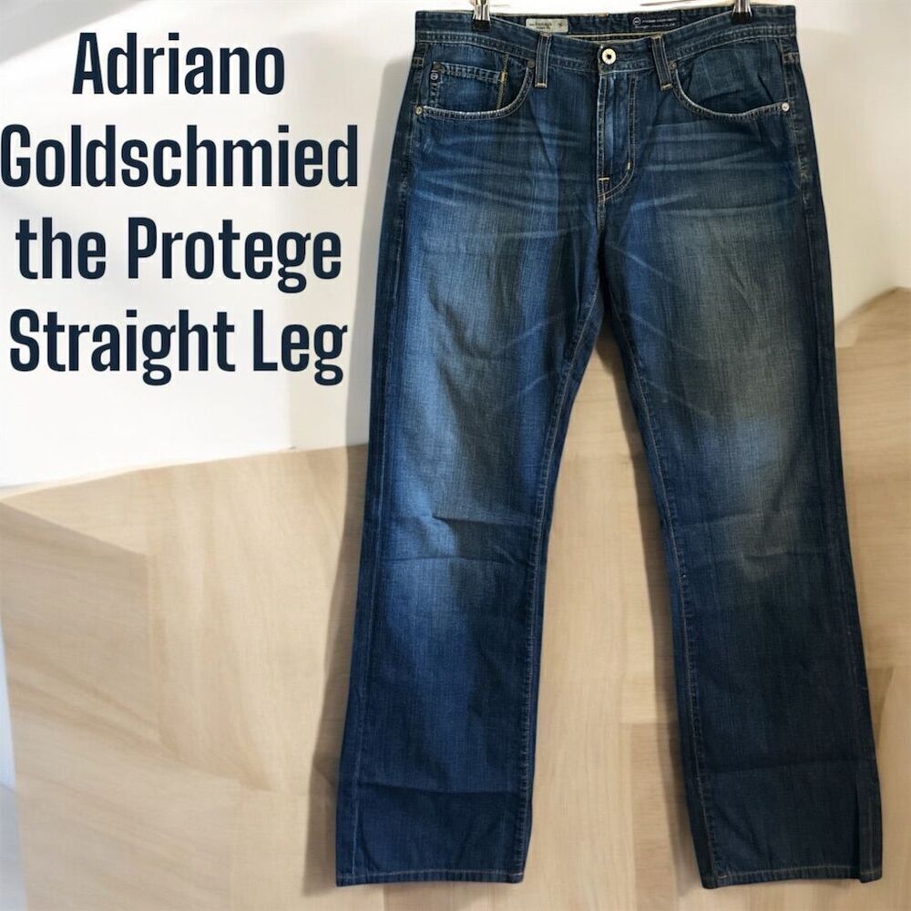 Adriano Goldschmied The Protege Straight Leg Jeans Blue Wash Denim Men’s Jeans